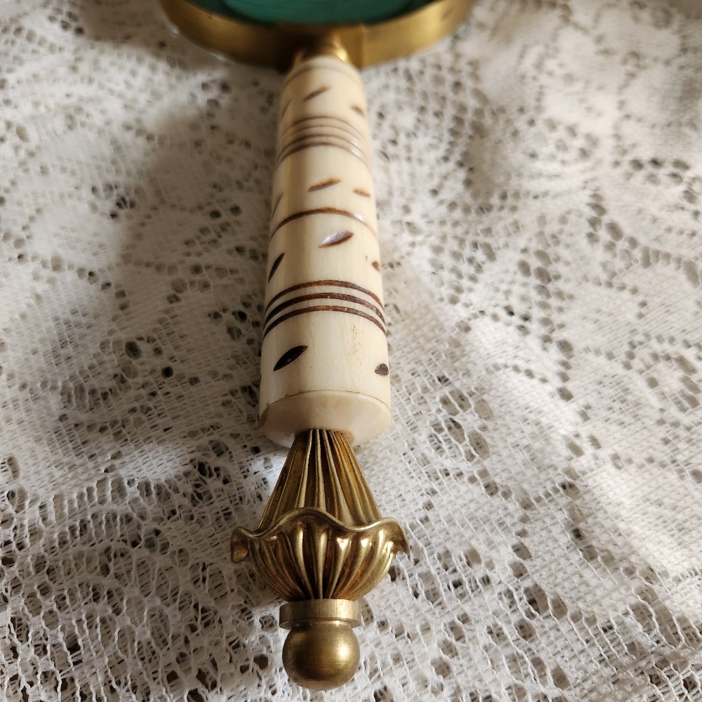 Vintage Magnifying Glass Brass Bone Dark Academia Cottage Book Library Office - Picture 3 of 12